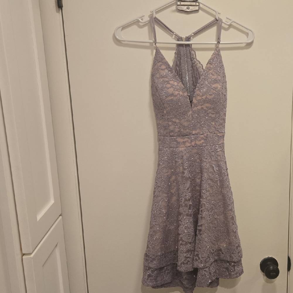 Honey and Rosie Lavender Lace Dress